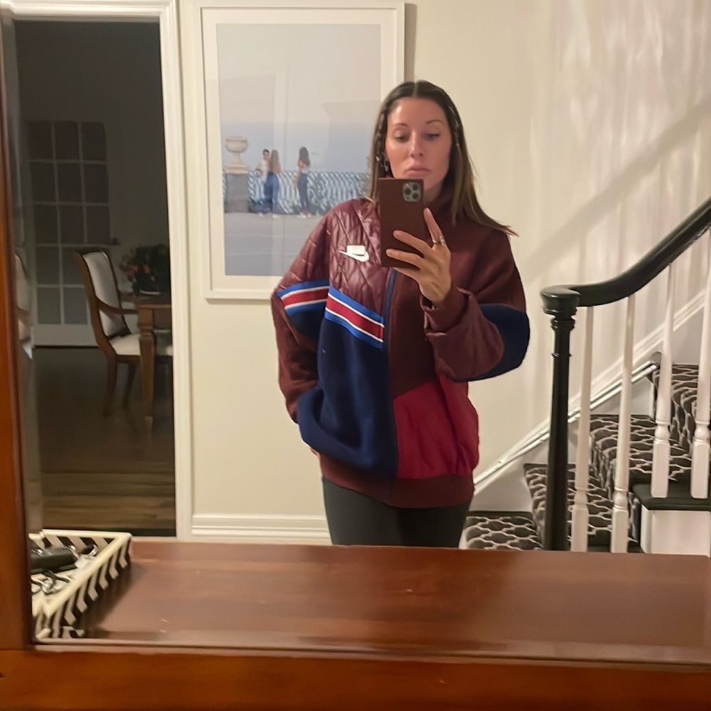 Nike Sportswear Womens Burgundy Sport Pack Sherpa Track Jacket